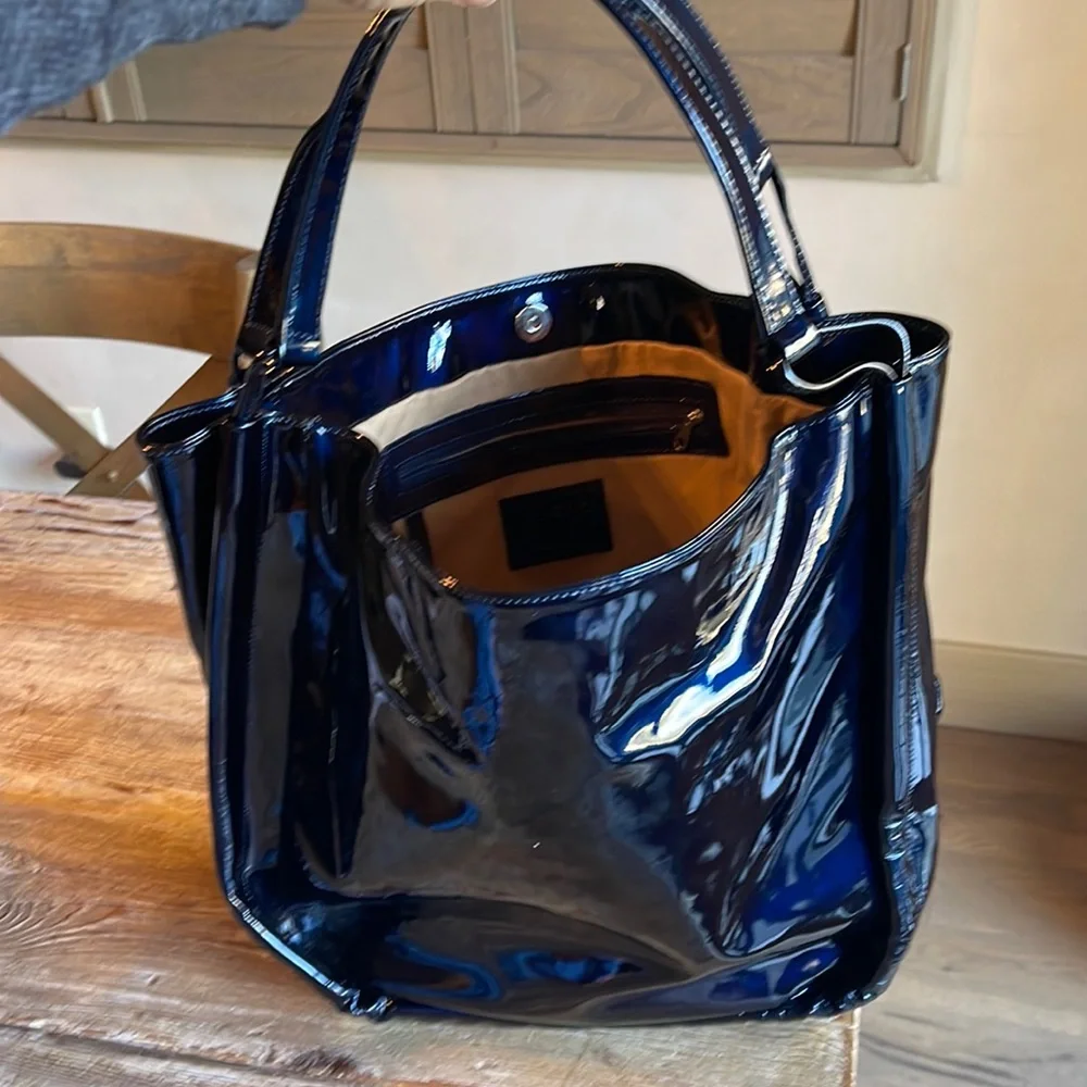 COPY - Merci Marie Italian patent leather hobo purse never used beautiful - Picture 2 of 12